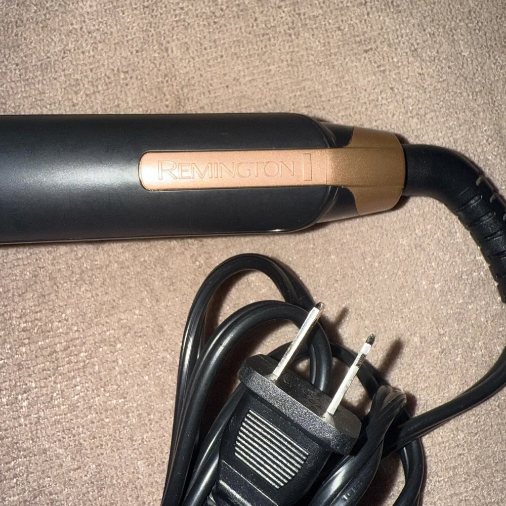 Black and Rose Gold Remington Straightener/curler duo